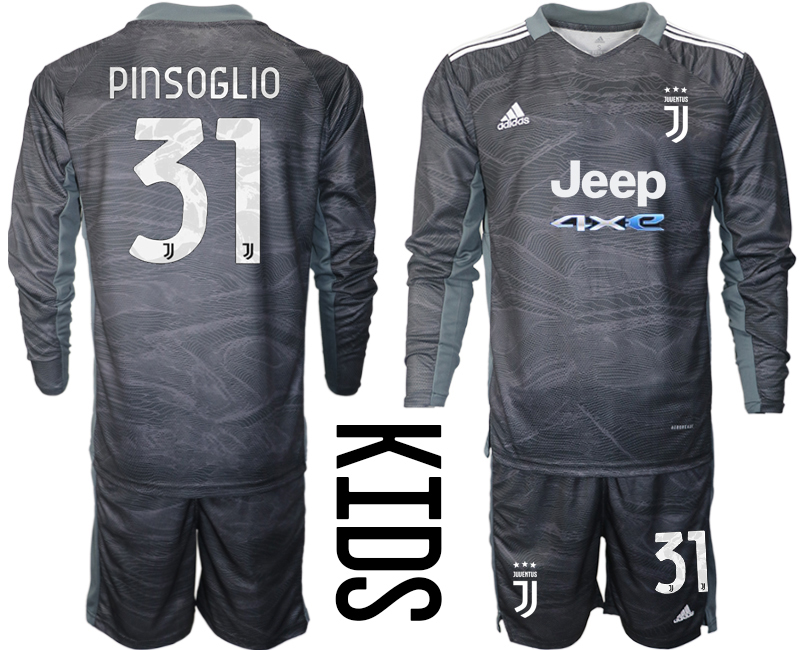 Youth 2021-2022 Club Juventus black Goalkeeper Long Sleeve #31 Adidas Soccer Jersey
